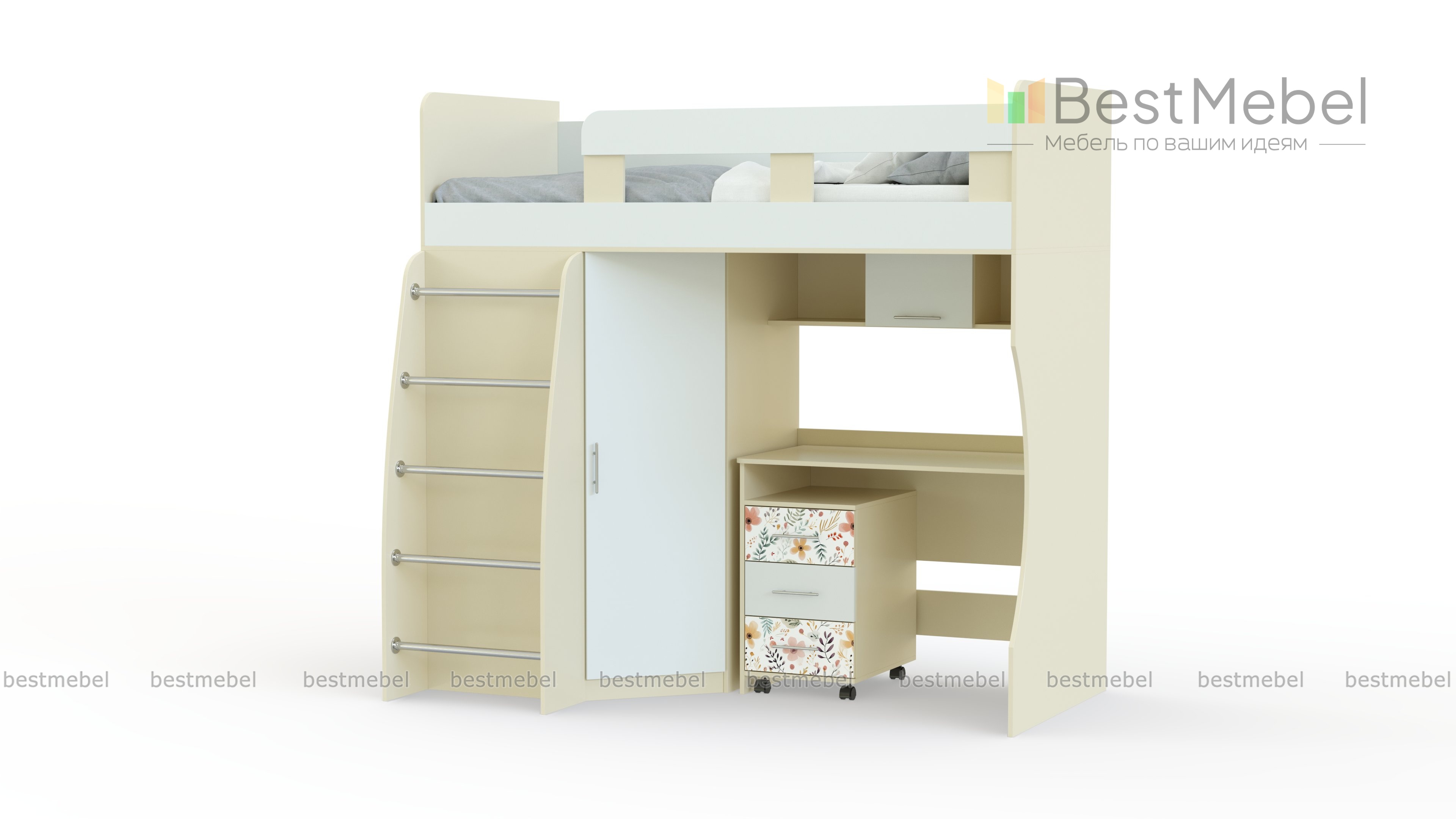 Детская кровать с шкафом Лео BMS