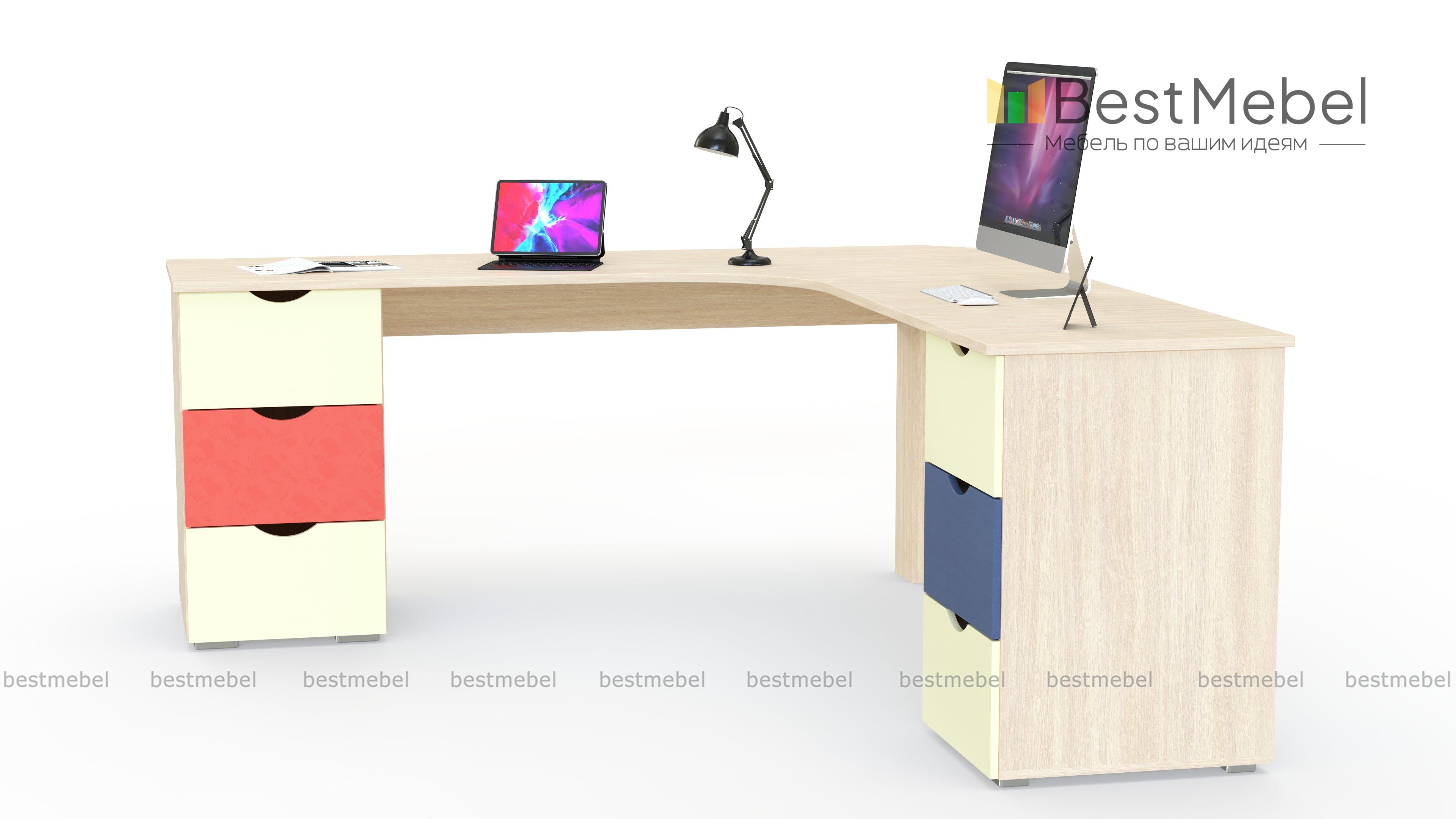 Угловой письменный стол для двоих Дублин 97 BMS - Фото