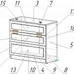 Чертеж Тумба для белья Акела 1 BMS