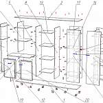 Схема сборки Шкаф средний комбинированный 3 BMS